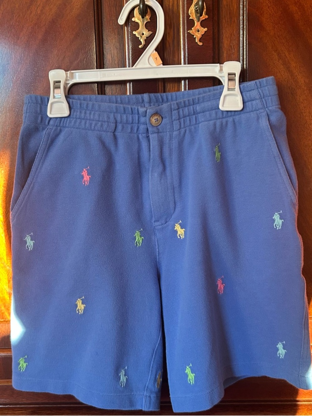 Polo by Ralph Lauren Blue Prepster Athletic Shorts w/Pastel embroidered Pony